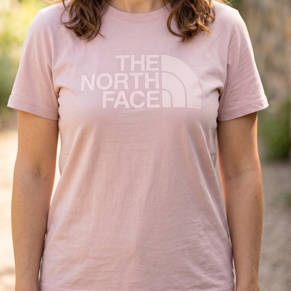 The North Face Pink Circular Design Half Dome Graphic Tee Shirt Womens M